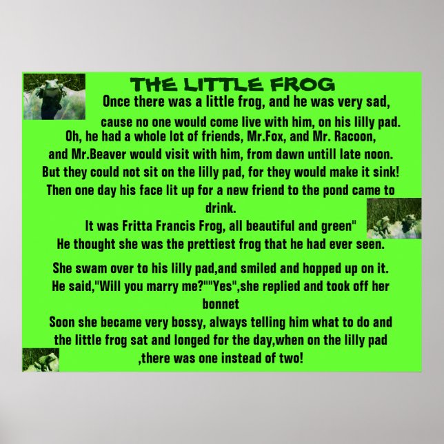 LITEN FROG,DIKT poster (Framsidan)