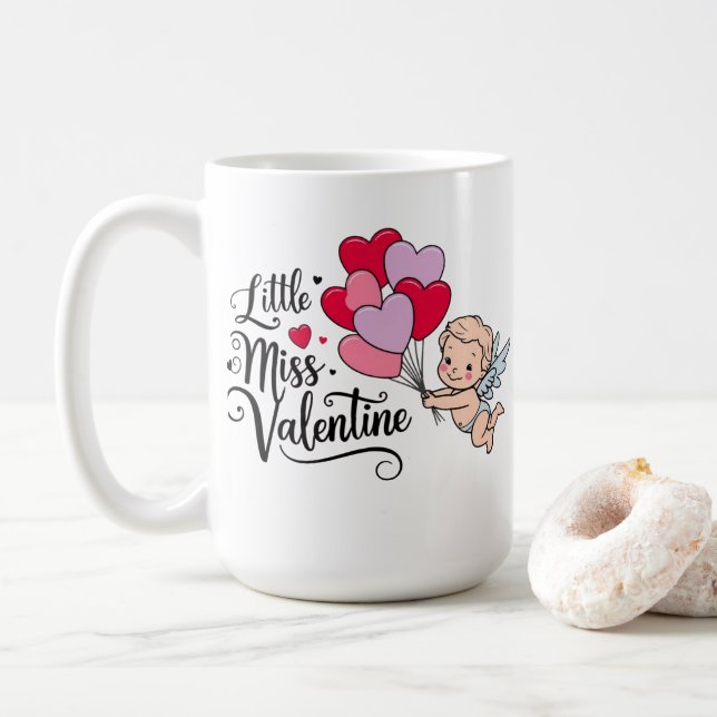 Liten Fröken Alla Hjärtans Dags-mugg present, Alla Kaffemugg (Med munk)