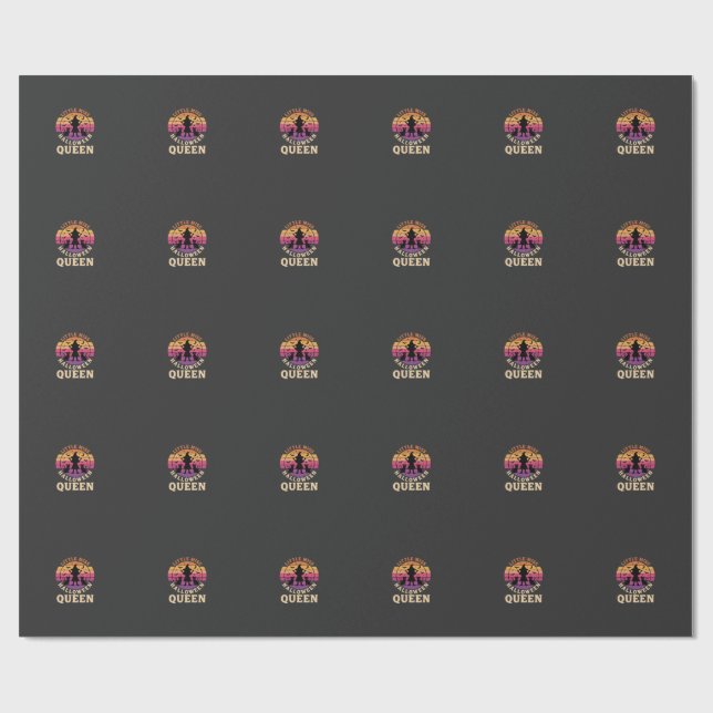 Liten Fröken Halloween Drottning Häxa Katt Design_ Presentpapper (Platt)