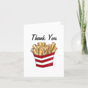 Liten Fry Smallyfry Fransk Fries Fast Sunk Food Tack Kort