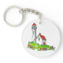 Liten fyr, vattenfärg