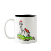 Liten fyr, vattenfärg