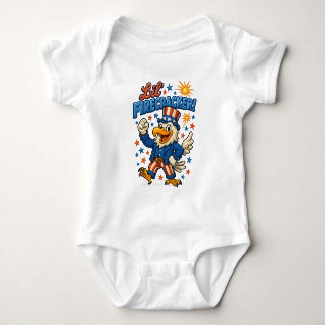 Liten fyrverkeri frihet klassisk örn t shirt (Framsida)