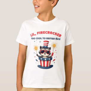 Liten fyrverkeri tvättbjörn 4 juli t shirt