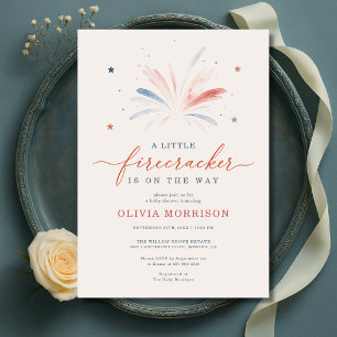 Liten fyrverkeripåle 4:e juli Baby Shower Inbjudningar