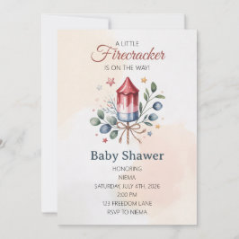 Liten fyrverkeripåle 4 juli Baby Shower Inbjudningar