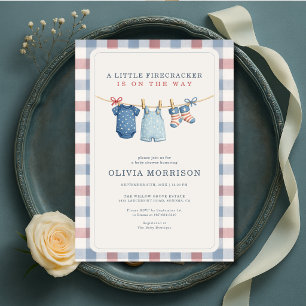 Liten fyrverkeripåle 4 juli sommar baby shower inbjudningar