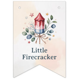 Liten fyrverkeripatriotisk akvarell Baby Shower Vimplar