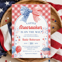 Liten fyrverkeripojke 4 juli baby shower inbjudan