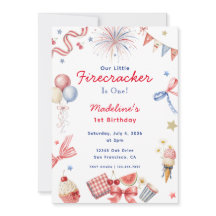 Liten fyrverkeripojke 4 juli flicka 1-årsdag
