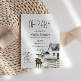 Liten gård barnkammardjur baby shower inbjudan