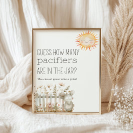 Liten gård för barnkammarens baby shower gissnings poster