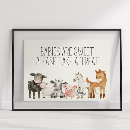 Liten gård för barnkammarens djur Baby Shower Favo Poster
