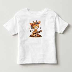 Liten Giraff som Spelar Gitarr T Shirt