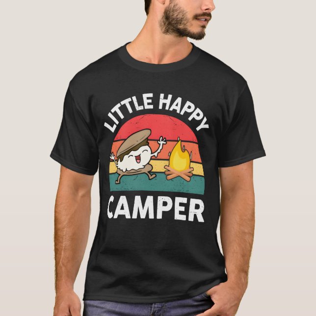 Liten Glad Campare Campingpresent T Shirt (Framsida)