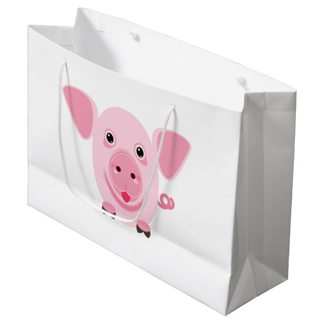 Liten glad söt rosa gris (Framsidan Vinklad)