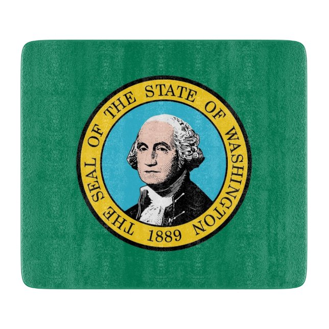 Liten glasruta med Washington flagga (Framsidan)