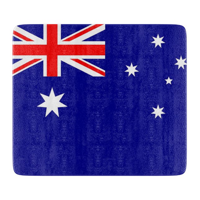 Liten glasskärbräda med Australiens flagga (Framsidan)
