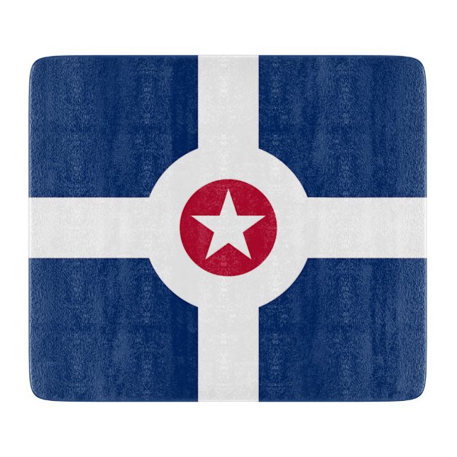 Liten glasskärbräda med Indianapolis flagga (Framsidan)