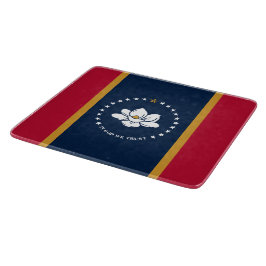 Liten glasskärbräda med Mississippiflagga