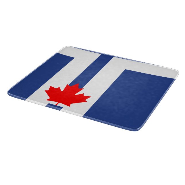 Liten glasskärbräda med Torontos flagga (Hörn)
