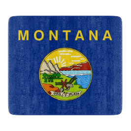 Liten glasskiva med Montana flagga