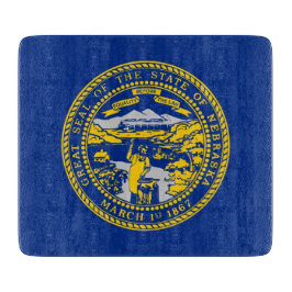 Liten glasskiva med Nebraska flagga