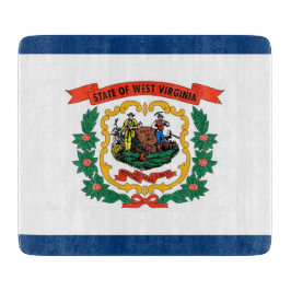 Liten glasskiva med Väster Virginia flagga