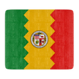 Liten glasstyckningsdel med flagga Los Angeles