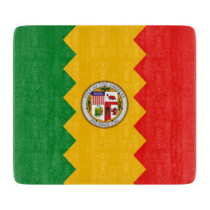 Liten glasstyckningsdel med flagga Los Angeles