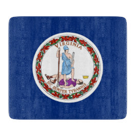 Liten glasstyckningsdel med Virginia flagga