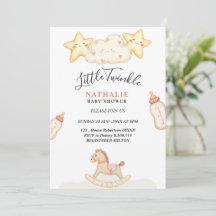 Liten gnistrande stjärna dröm baby shower inbjudan