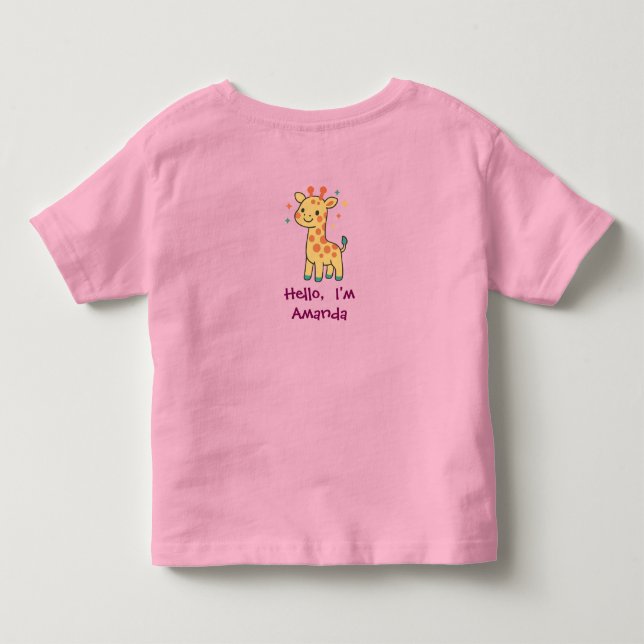 Liten Gnu-Giraff Söt Djur Anpassad Design  T Shirt (Baksida)