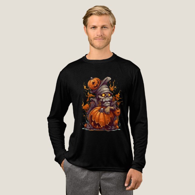 Liten Goblin Skelett Pumpa Halloween T Shirt (Hel framsida)