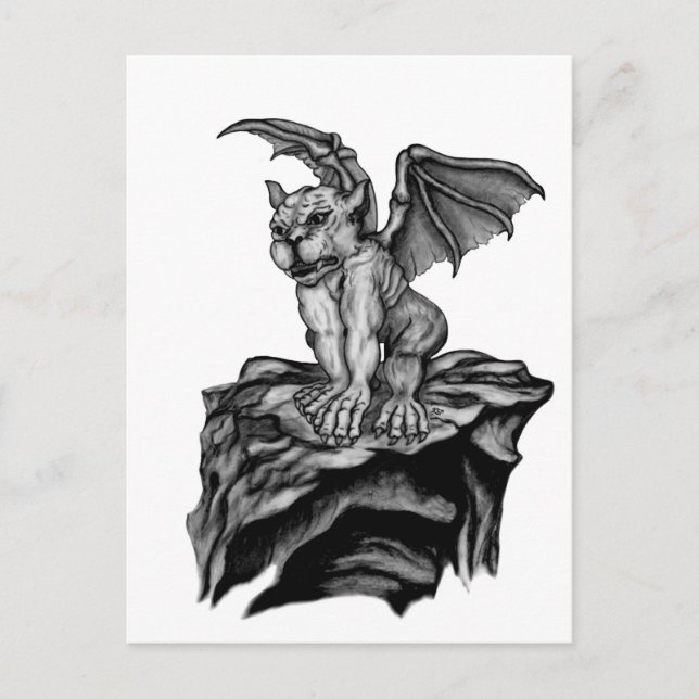 Liten Golem Gargoyl Vykort (Framsida)