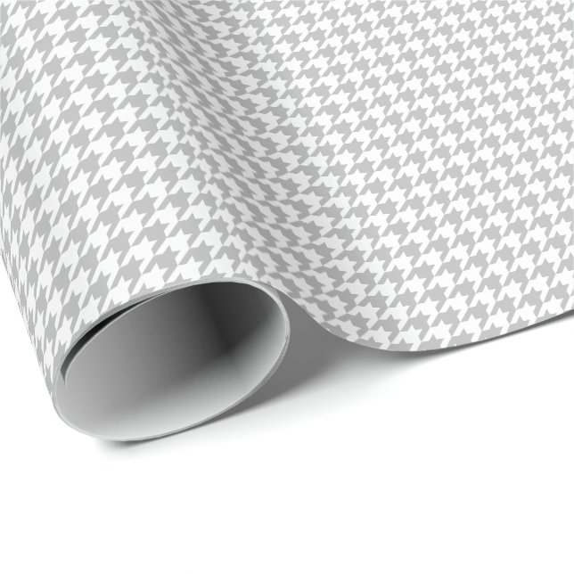 Liten grått och vit Houndstooth som slår in papper Presentpapper (Rullad Hörn)