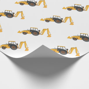 Liten Grävmaskin - Matt Inpackningspapper Presentpapper