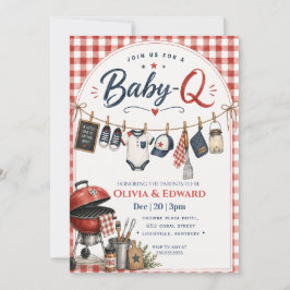 Liten grillare Vattenfärg BB Babyfirande Inbjudningar