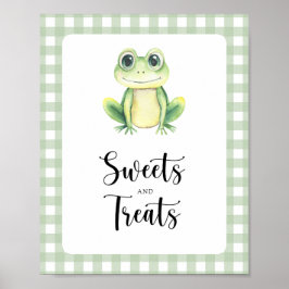 Liten groda - godis och gods baby shower poster