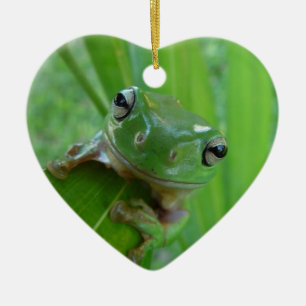 Liten groda julgransprydnad keramik