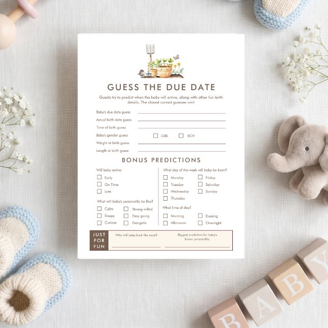 Liten Grodd Gissa Datum Spelkort Baby Shower  Inbjudningar (Skapare uppladdad)