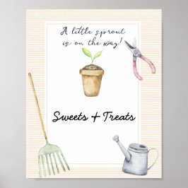 Liten grodd - godis och godsaker baby shower poster