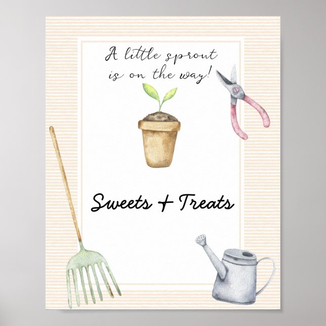 Liten grodd - godis och godsaker baby shower poster (Framsidan)