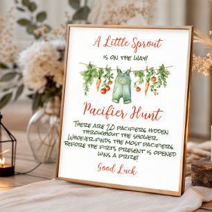Liten Grodd Klädstreck Baby Shower Jaktspel Poster