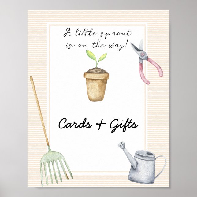 Liten grodd - kort och presenter baby shower poster (Framsidan)