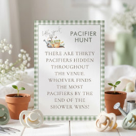 Liten Grodd Sugsaktsjakt Baby Shower Spelkort Inbjudningar
