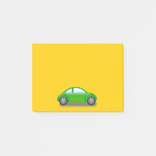 Liten grön bil på gul Post It-lapp Post-it Block