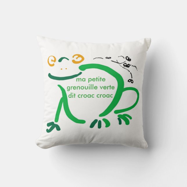liten grön groda  kudde (Framsida)