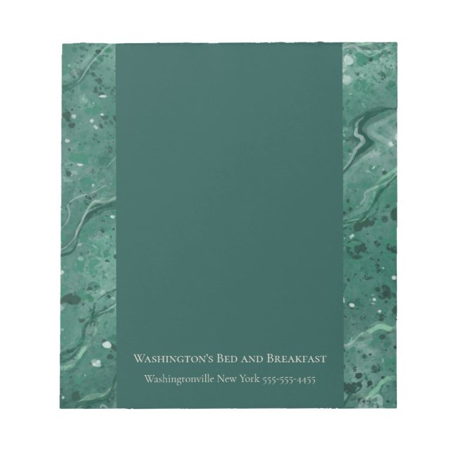 Liten grön marmor skrivbordsnotisblock papper bloc anteckningsblock (Framsida)