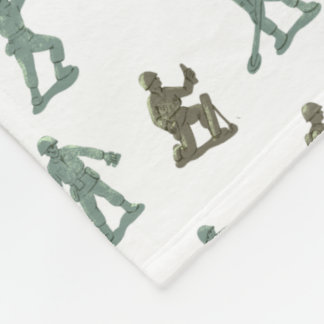Liten Grönt Plastic Army Soldier Retro Kids Skriv  Fleecefilt